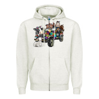 Oatmeal Heather farm life Zipper Hoodie - SublimationCraftShop