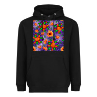 Black pumpkin flower halloween seamless pattern Heavyweight Hoodie - BundleAndBundleShop
