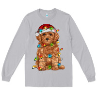 Moon Dust toy poodle with christmas lights Long Sleeve Tee - RanaPortraitStore