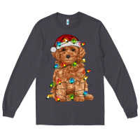 Smoke toy poodle with christmas lights Long Sleeve Tee - RanaPortraitStore