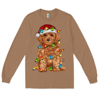 Toasted Coconut toy poodle with christmas lights Long Sleeve Tee - RanaPortraitStore