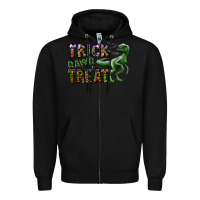 Black Trick RAWR Treat Zipper Hoodie - CowhideDigitalArt