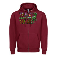 Burgundy Trick RAWR Treat Zipper Hoodie - CowhideDigitalArt