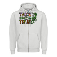 Dove Grey Trick RAWR Treat Zipper Hoodie - CowhideDigitalArt