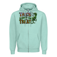 Seafoam Trick RAWR Treat Zipper Hoodie - CowhideDigitalArt