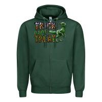 Sports Green Trick RAWR Treat Zipper Hoodie - CowhideDigitalArt