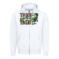 White Trick RAWR Treat Zipper Hoodie - CowhideDigitalArt
