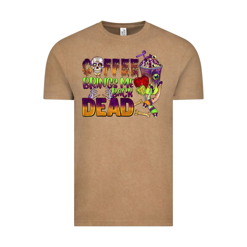 Coffee Brings Me Back Dead Vintage Tee by BarkalooDesign | Teevron