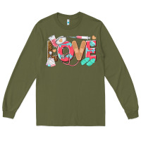 Army Green nurse love Long Sleeve Tee - texasbilliewilder