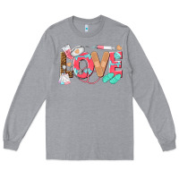 Heather Grey nurse love Long Sleeve Tee - texasbilliewilder
