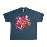 Midnight Navy Breast Cancer afro girl sneakers Urban Heavy Tee - RanaPortraitStore