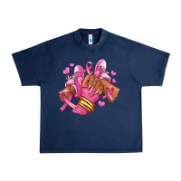 Navy Breast Cancer afro girl sneakers Urban Heavy Tee - RanaPortraitStore