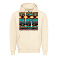 Sandshell aztec turquoise gemstone seamless pattern Zipper Hoodie - HRA Design Shop