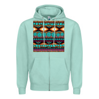 Seafoam aztec turquoise gemstone seamless pattern Zipper Hoodie - HRA Design Shop