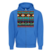 True Royal aztec turquoise gemstone seamless pattern Zipper Hoodie - HRA Design Shop