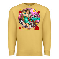 Antique Gold cupid with arrows and stars Premium Sweatshirt - AdoDesignShop