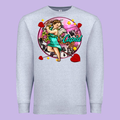 Cupid With Arrows And Stars Premium Sweatshirt Designed By Adodesignshop