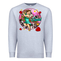 Heather Grey cupid with arrows and stars Premium Sweatshirt - AdoDesignShop