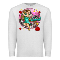 Oatmeal Heather cupid with arrows and stars Premium Sweatshirt - AdoDesignShop