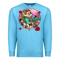 Ocean Blue cupid with arrows and stars Premium Sweatshirt - AdoDesignShop