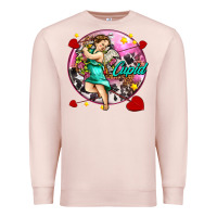 Pale Pink cupid with arrows and stars Premium Sweatshirt - AdoDesignShop