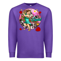 Purple cupid with arrows and stars Premium Sweatshirt - AdoDesignShop