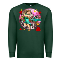 Sports Green cupid with arrows and stars Premium Sweatshirt - AdoDesignShop