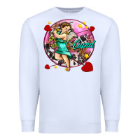 White cupid with arrows and stars Premium Sweatshirt - AdoDesignShop