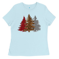 Baby Blue christmas trees Ladies Tee - BarkalooDesign