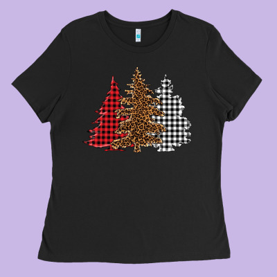 Christmas Trees Ladies Tee Designed By Barkaloodesign