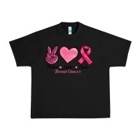 Black Peace Love Cure Cancer Urban Heavy Tee - RanaPortraitStore
