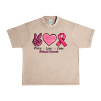 French Oak Peace Love Cure Cancer Urban Heavy Tee - RanaPortraitStore