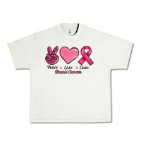 Pistachio Peace Love Cure Cancer Urban Heavy Tee - RanaPortraitStore