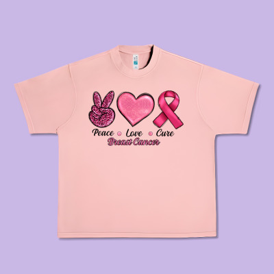 Peace Love Cure Cancer Urban Heavy Tee Designed By Ranaportraitstore