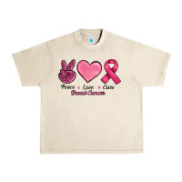 Sandshell Peace Love Cure Cancer Urban Heavy Tee - RanaPortraitStore