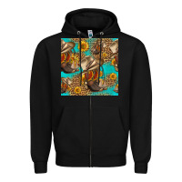 Black western boots and hat seamless pattern Zipper Hoodie - HRA Design Shop