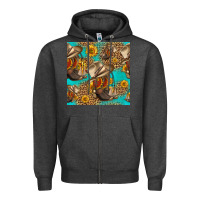Charcoal Heather western boots and hat seamless pattern Zipper Hoodie - HRA Design Shop