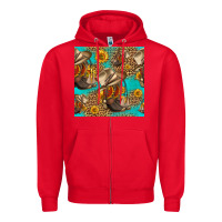 Red western boots and hat seamless pattern Zipper Hoodie - HRA Design Shop