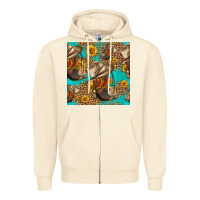 Sandshell western boots and hat seamless pattern Zipper Hoodie - HRA Design Shop