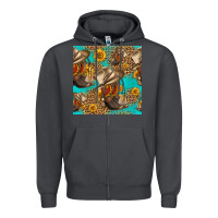 Smoke western boots and hat seamless pattern Zipper Hoodie - HRA Design Shop