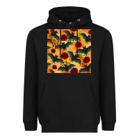 Black halloween bat and roses seamless pattern Heavyweight Hoodie - BundleAndBundleShop
