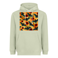 Matcha halloween bat and roses seamless pattern Heavyweight Hoodie - BundleAndBundleShop