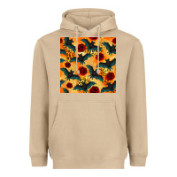Halloween Bat And Roses Seamless Pattern Heavyweight Hoodie | Teevron