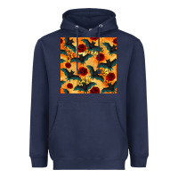 Navy halloween bat and roses seamless pattern Heavyweight Hoodie - BundleAndBundleShop