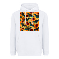 White halloween bat and roses seamless pattern Heavyweight Hoodie - BundleAndBundleShop