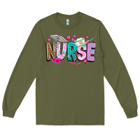 Army Green nurse Long Sleeve Tee - texasbilliewilder
