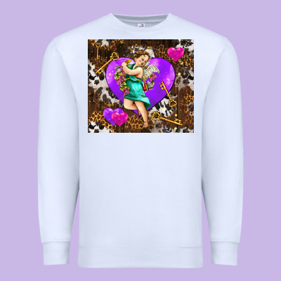 Cupid And Heart Premium Sweatshirt Designed By Adodesignshop