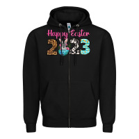 Black Happy Easter 2023 Easter Day Zipper Hoodie - Neo Western