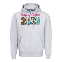 Heather Grey Happy Easter 2023 Easter Day Zipper Hoodie - Neo Western