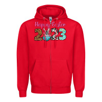 Red Happy Easter 2023 Easter Day Zipper Hoodie - Neo Western